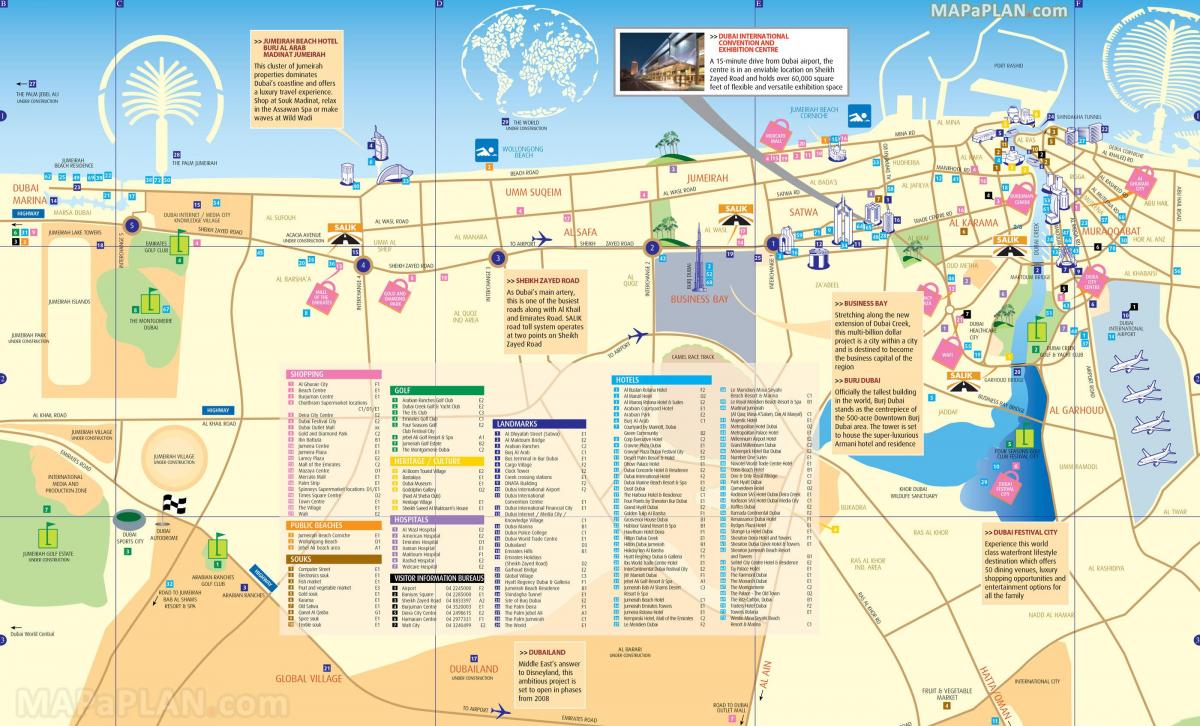 mapa miasta Dubaj