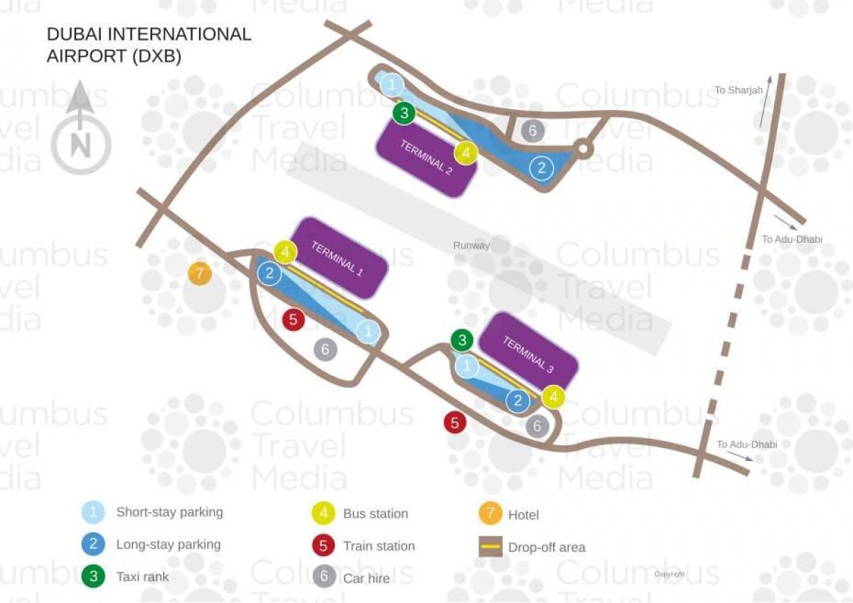 mapa lotniska w Dubaju