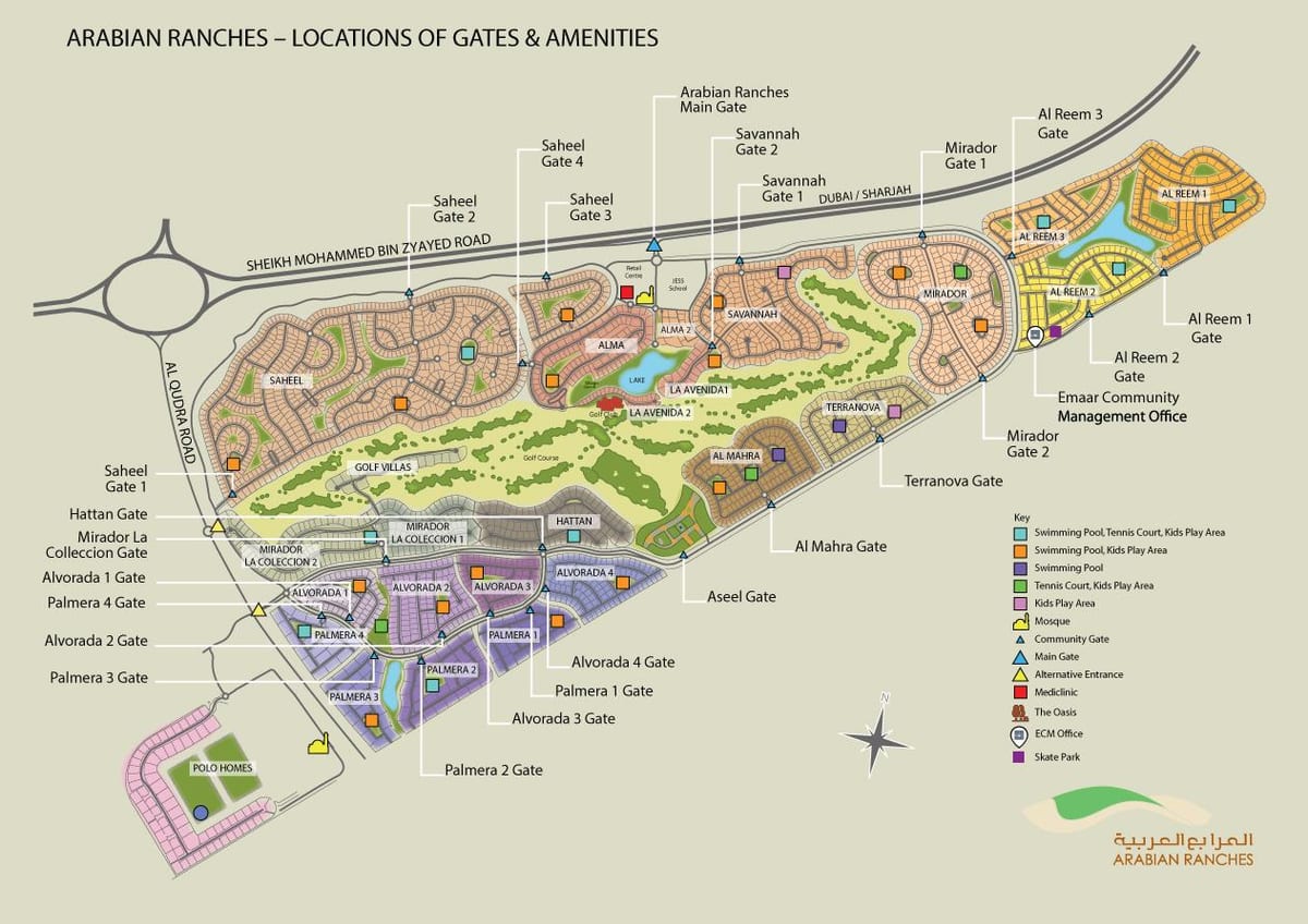 Arabskie ranczo, Dubaj mapa lokalizacji