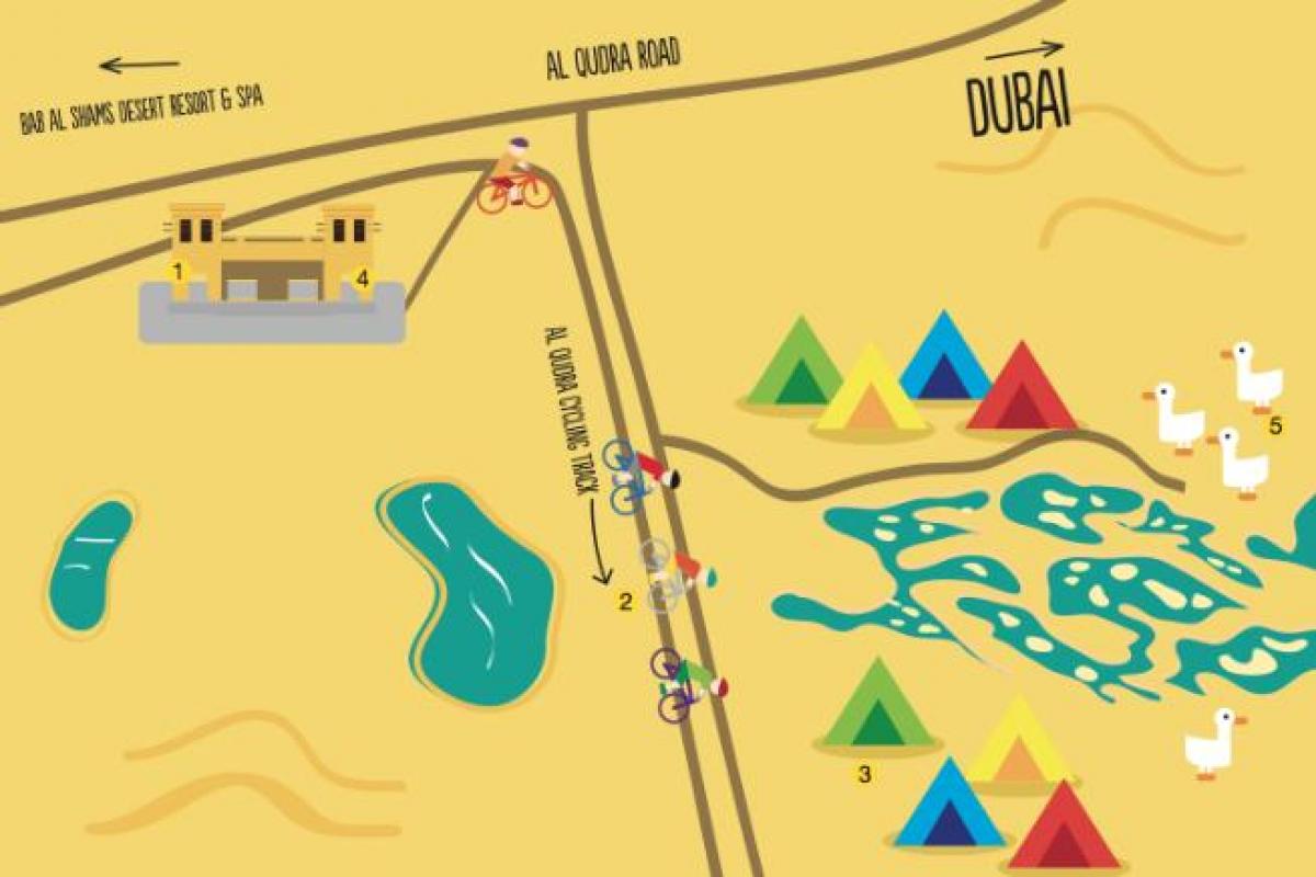 mapa jezioro Al-Кудра trasę