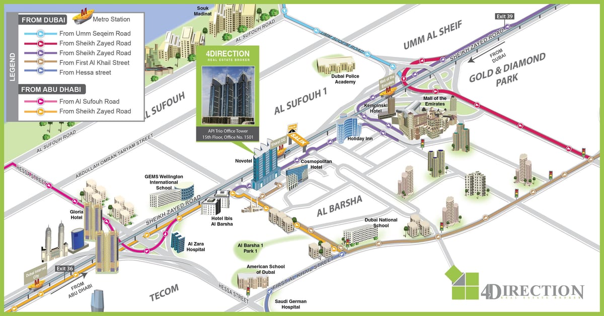 mapa amerykańskiej szkoły w Dubaju