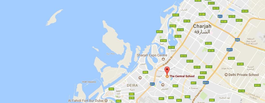 mapa centralnej szkole w Dubaju