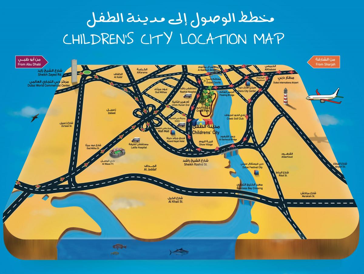 mapa dla Dzieci miasto Dubaj