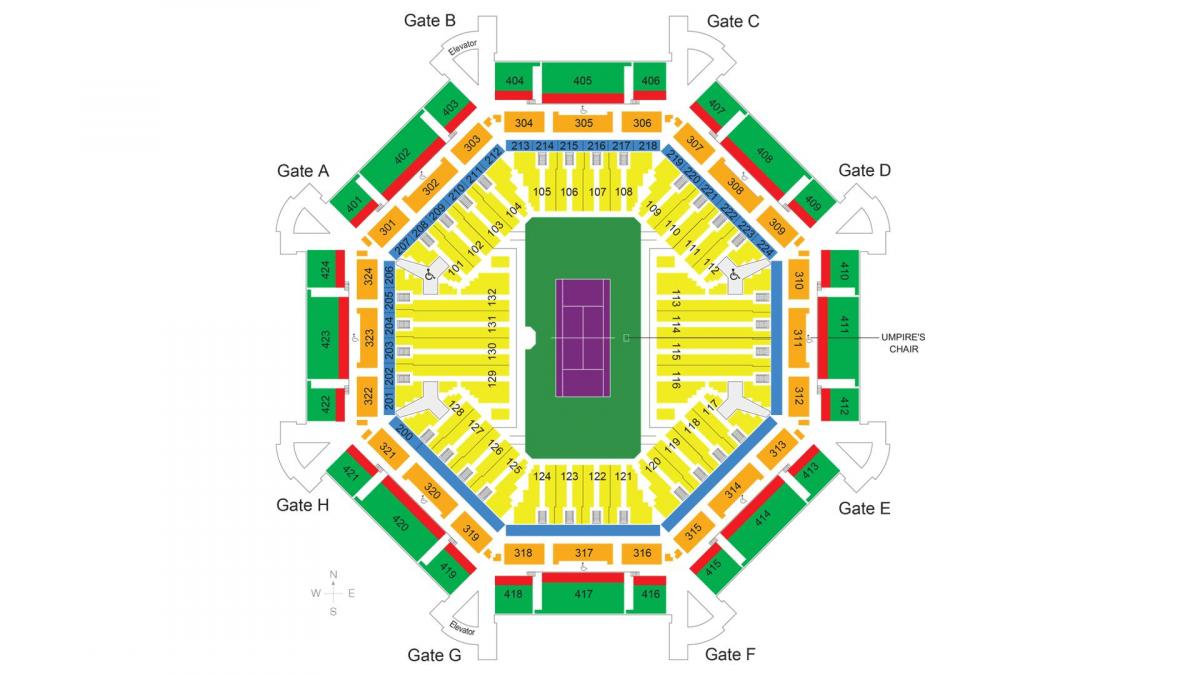 mapa korty tenisowe Dubai tennis stadium