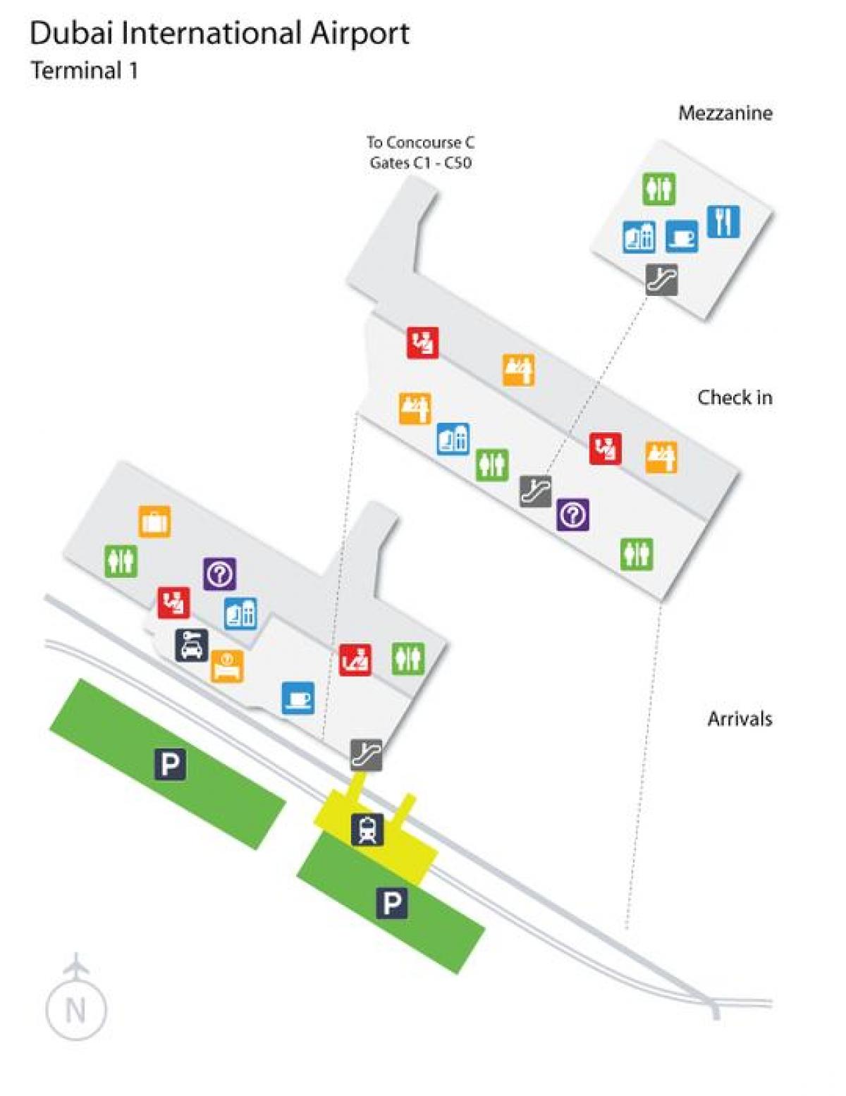 Dubaj lotnisko terminal 1 Lokalizacja na mapie