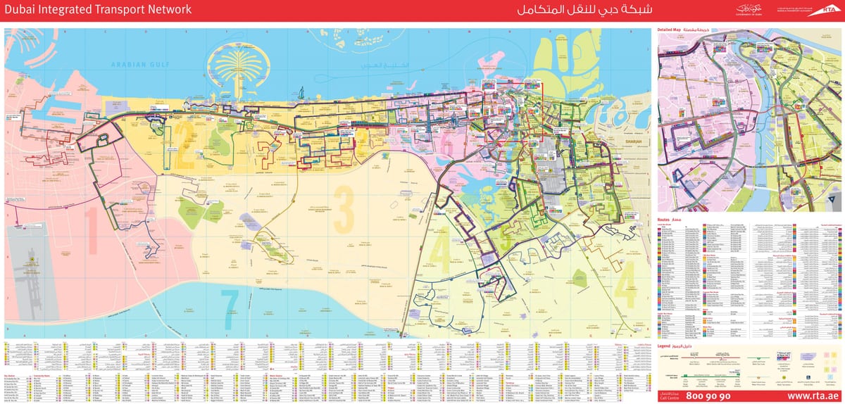 Dubaj mapa linii autobusowych