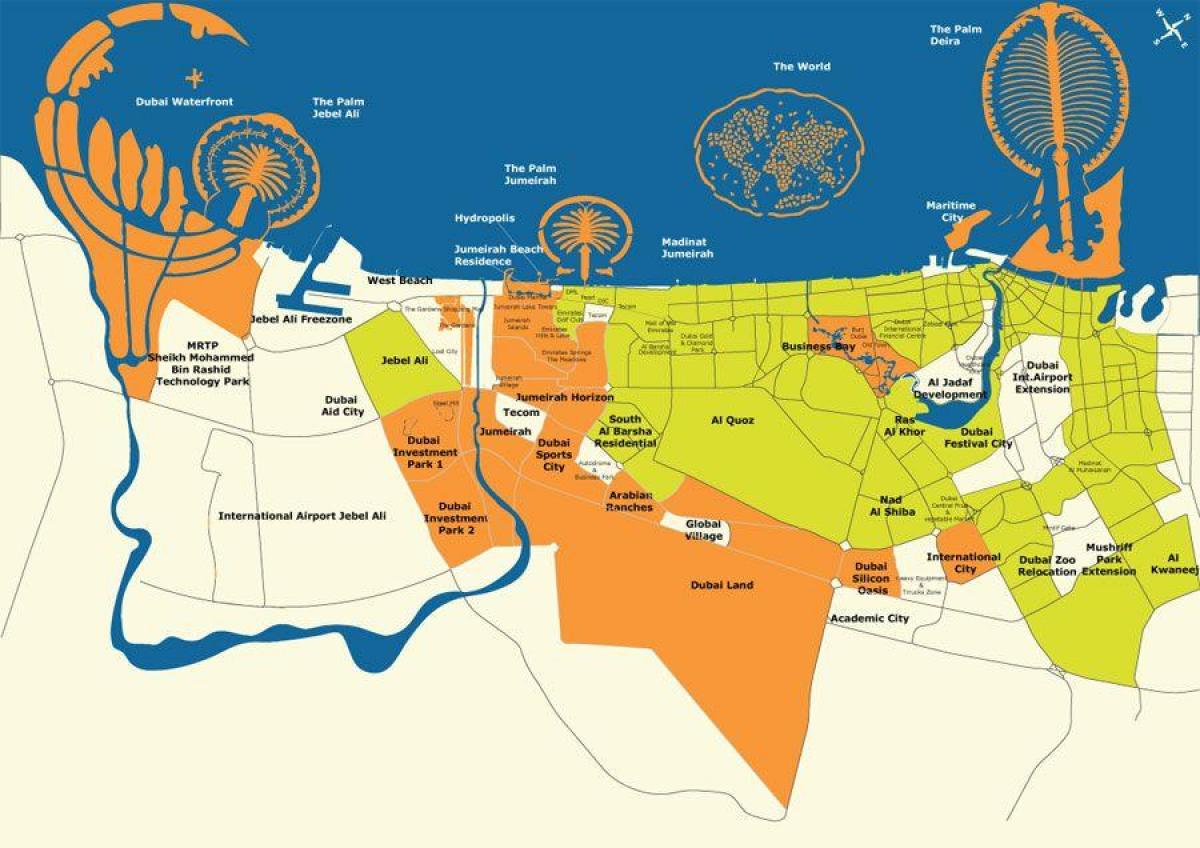 Dubaj mapa wyspy