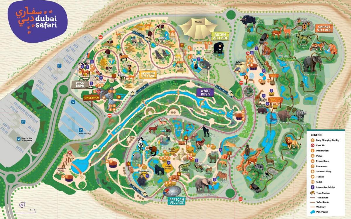 mapa zoo w Dubaju