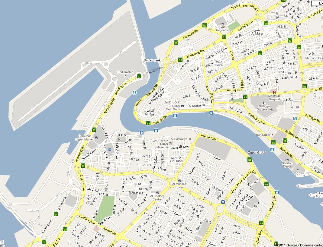 mapa Dubaj