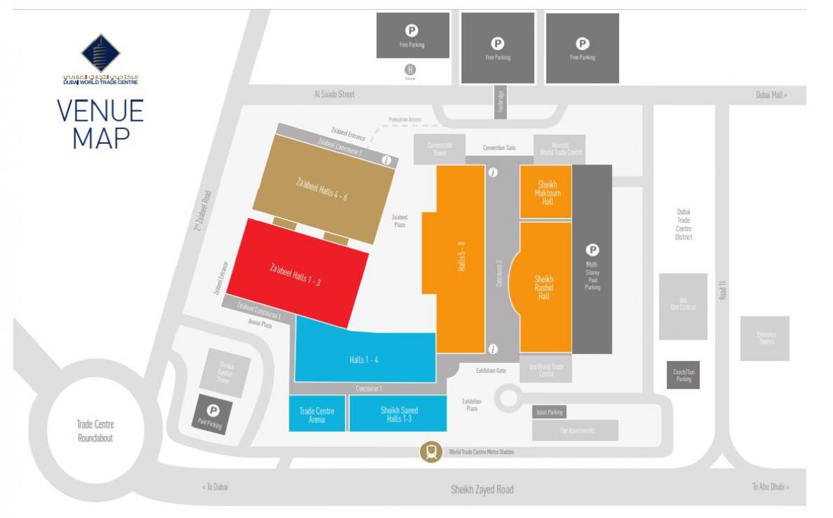 mapa Dubai Mall parking