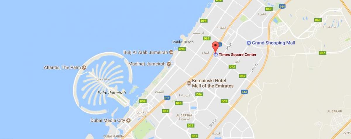 mapa Times square w Centrum Dubaj