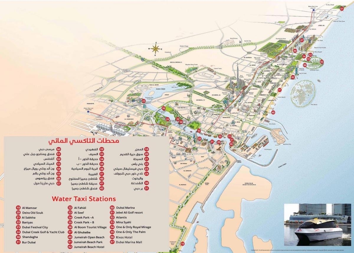 Dubaj wodnych taksówek mapa