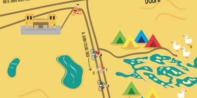 Mapa jezioro Al-Кудра trasę