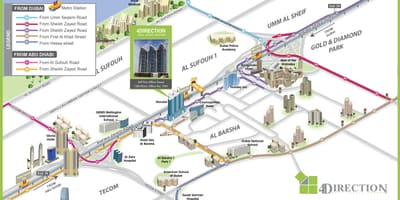 Mapa amerykańskiej szkoły w Dubaju