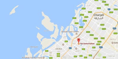 Mapa centralnej szkole w Dubaju
