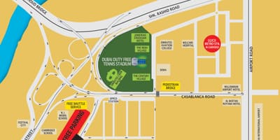 Dubai duty free tennis lokalizacja stadionów na mapie
