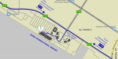 Mapa wolna strefa lotniska w Dubaju