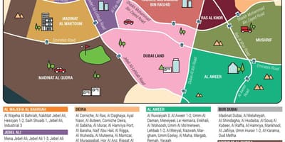 Mapa dzielnic Dubaju