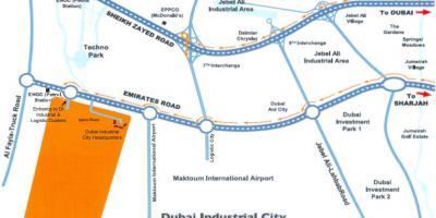 Mapa Dubaju miasto przemysłowe
