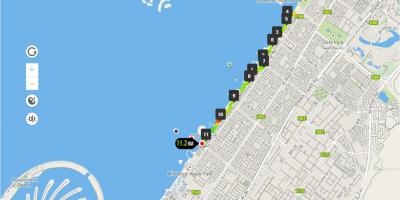 Jumeirah Beach bieżni mapie