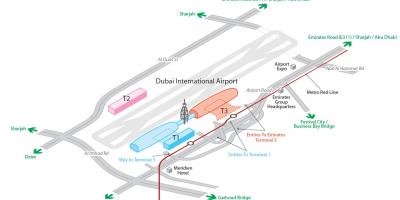 Lotnisko w Dubaju mapie