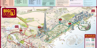 Dubaj mapa z atrakcjami turystycznymi